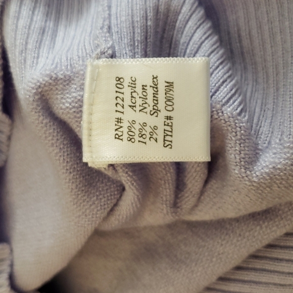 YEMAK Knit Cardigan Crewneck Sweater with 3/4 Sleeves In Lilac Size M - Picture 8 of 8